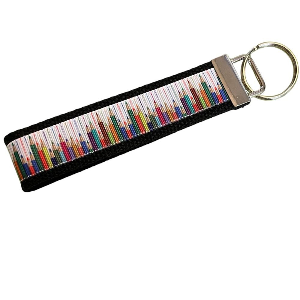 Colored Pencils Key Fob Wristlet Key Chain - New Never Used